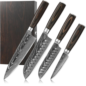 LEGACY BLADES Japanese Style Handmade Damascus Steel Kitchen <b>Knife</b> <b>Set</b> Ergonomic Wooden Handle OEM ODM Manufacturer - Product Image 1