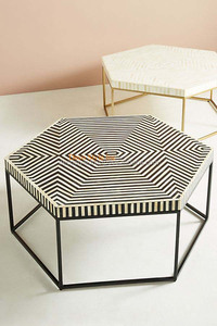 Mesa de centro de latón con tapa de mármol blanco - Product Image 5