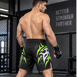 Pantalones Cortos de Lucha MMA Lime Velocity Personalizados, Poliéster/Algodón, Secado Rápido, Transpirables, Unisex, OEM, ODM, Sublimados, para Entrenamiento - Product Image 2