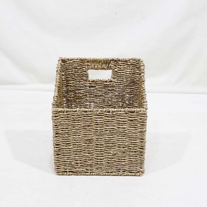 Trending Seagrass Office <b>File</b> Organizer Basket Slanted Magazine Holder <b>Box</b> with Built in Handles - Product Image 1