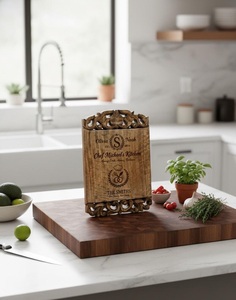Planche à découper en bois d'acacia gravée sur mesure avec poignée décorative, cadeau personnalisé, durable, sans danger pour les aliments, plateau de service - Product Image 2