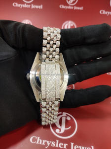 Iced Out Moissanite Hip Hop Relojes Bling Acero inoxidable Mecánico Relojes de diamantes hechos a mano para hombres Relojes de pulsera para regalo - Product Image 5