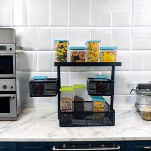Estante de Almacenamiento de Metal Negro de 3 Niveles para Baño, Organizador de Estantes - Product Image 1