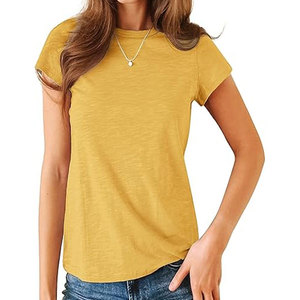 T-shirts pour femmes de haute qualité en modal doux à col rond et manches courtes, anti-UV, écologiques, décontractés pour l'été, basiques - Product Image 6