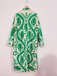 Kimono Unisex de Algodón Suzani, Largo, con Mangas Largas, Cuello en V, Cierre con Cordón, Estilo Clásico, Tejido Suave, Estampado Floral - Product Image 6