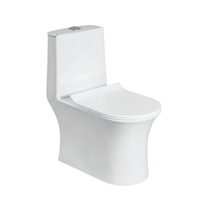 One Piece Elongated <b>Floor</b> Mounted Toilet with Dual-Flush P-trap/S-Trap Modern Design Vitreous Material Indian Origin Bathroom - Product Image 1