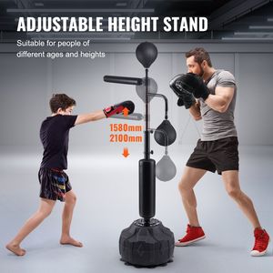 Support de sac de frappe autoportant réglable en hauteur, entraîneur de vitesse de boxe pour adolescents et adultes, entraîneur de vitesse de réflexe avec ballon de vitesse - Product Image 3