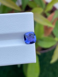 Pierre précieuse naturelle Tanzanite, taille coussin, haute qualité, certifiée IGI, pierre précieuse bleue claire pour la fabrication de bijoux - Product Image 3
