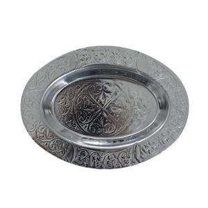 Bandeja de Servir Moderna de Metal Pulido con Elegante Plato Decorativo de Acero Inoxidable para Cocina - Product Image 1