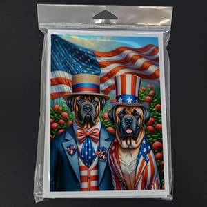 All American Mastiff Tarjetas de felicitación Paquete de 8 Whimsical A7 Tarjetas de notas en blanco con sobres Tamaño 5x7 - Product Image 3