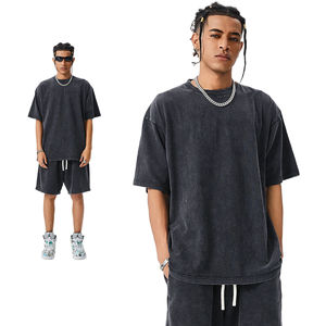 Conjunto de Verano para Hombre, Estilo Boyfriend, Holgado, con Camiseta Casual Americana de Moda y Pantalones Cortos, Conjunto de Dos Piezas - Product Image 1