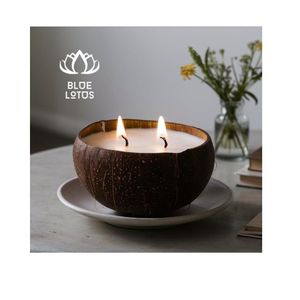 [AVAILABLE] | Premium GEM Coconut Candle Shell Pot for Cafe <b>Bistro</b> Dessert <b>Table</b> Lighting Vietnam - Product Image 1