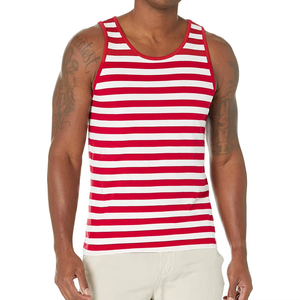 Custom logo Front Design <b>Men's</b> Spandex Cotton tank Top Quick Dry Breathable Anti-UV Eco-Friendly Casual Summer Top - Product Image 1