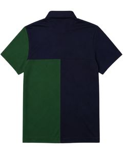 Camiseta Polo Personalizada Azul Marino y Verde para Hombre, Manga Corta, Informal, Deportiva, para Golf, Transpirable, Diseño de Bloques de Color para Verano - Product Image 2