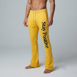 Stacked Sweat Pants Custom Men Loose Stacked Mid <b>Drawstring</b> Waist Baggy Stack Sweat Pants Joggers staked Leg Sweatpants Men - Product Image 1