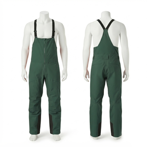 <b>Men</b> <b>Work</b> Bib Pant 240 GSM Premium Poly Cotton Ripstop Olive Green Orange Contrast Panel Custom Embroidery Logo <b>Overalls</b> - Product Image 3