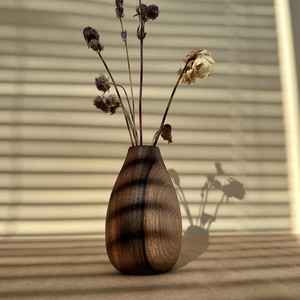 Ensembles de vases minimalistes, vase à fleurs artisanal en noyer, art rustique en bois pour fleurs séchées - Product Image 4