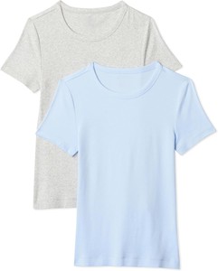 Women's <b>Slim</b> Casual Knitted Cotton T Shirt Soft Breathable Crew Neck Short Sleeve Eco-Friendly Quick Dry Solid Fashion Top - Product Image 1