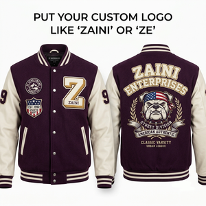 เสื้อแจ็คเก็ตวาร์ซิตี้ ZAINI 400 GSM พรีเมียม ผลิตจากผ้าขนแกะโพลาร์ สำหรับทั้งชายและหญิง กันลม สีเทา-ดำ แขนเสื้อตัดสี ปักลายเชนิลล์ พร้อมปักโลโก้ตามสั่ง - Product Image 1