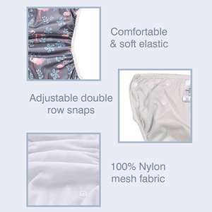 Couche maillot de bain réutilisable/Costume de bain Design flamant rose - Product Image 4