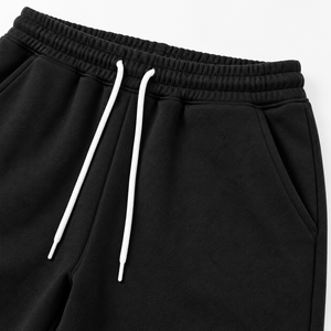 Men's Black Loose Fit Sweatpants Elastic Waist Drawstring Casual Cotton <b>Pants</b> with Side Pockets - Product Image 3