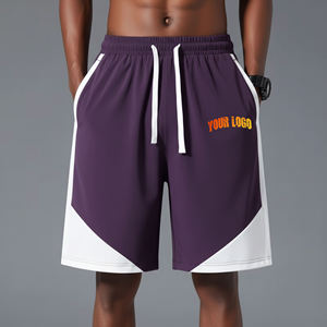Pantalones Cortos Deportivos Casuales Blancos para Hombre, Cintura Media Elástica, Secado Rápido, Transpirables, Tipo Bermuda con Bolsillos - Product Image 1