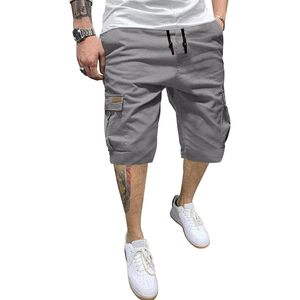 Pantalones cortos de sarga de algodón informales para hombre 2025, pantalones cortos deportivos cómodos con logotipo XXS 2XL, tallas 5 pulgadas, pantalones cortos Cargo teñidos lisos - Product Image 2