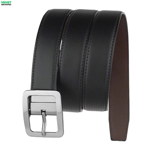 Cinturón Formal de Cuero Vacuno para Hombre con Hebilla Rectangular de Acero, Diseño Duradero de una Sola Pieza, Ancho de 3.3 cm - Product Image 3