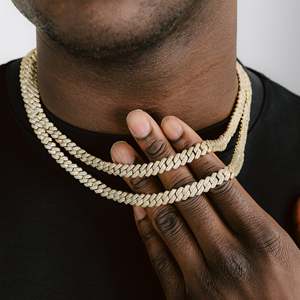 Collier chaîne cubaine plaqué or 18 carats pour homme, style hip-hop, à porter au quotidien - Product Image 5