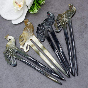 Luxury Handmade Natural Buffalo Horn Wavy Hairpin Perfect Gift for Bun & Long <b>Hair</b> Women <b>Hair</b> <b>Forks</b> - Product Image 1