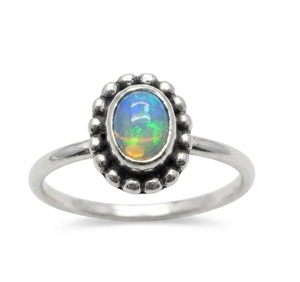 Wholesale Natural Ethiopian <b>Opal</b> 925 Sterling <b>Silver</b> Gemstone <b>Ring</b> Handmade Elegant Fine Jewelry Manufacturer Supplier - Product Image 1