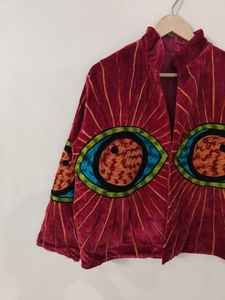 Veste de protection contre le mauvais œil, broderie oculaire, style Suzani, broderie artisanale bohème - Product Image 4