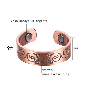 แหวนทองแดงแท้สไตล์วินเทจ ปรับขนาดได้ ลายเกลียววนแบบเปิด  ขอบเรียบ - Product Image 3