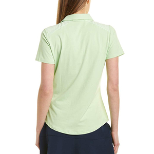 เสื้อเชิ้ตแขนสั้นสีฟ้าอ่อนสำหรับผู้หญิง ผ้าสแปนเด็กซ์/โพลีเอสเตอร์ ปิเก้ถัก สวมใส่สบาย ระบายอากาศได้ดี ดีไซน์เรียบง่าย ปักลายดิจิทัล - Product Image 2