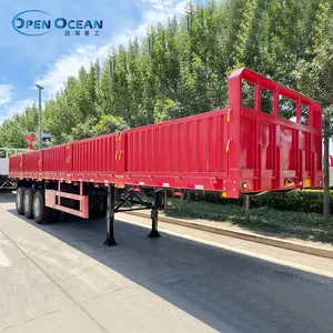 China 3 Axles Drop Side Board Sidewall Triaxle Trailer With Side Wall