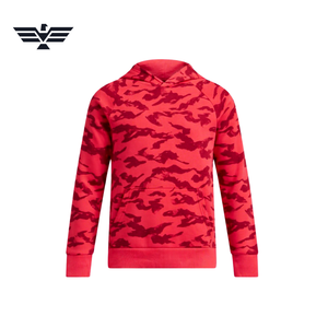 Sweat à capuche sportif en polaire camouflage rouge pour homme avec poche kangourou respirante - Product Image 5