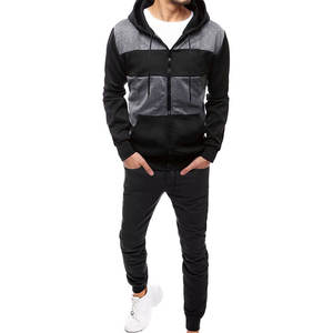 Conjunto Deportivo Casual de Invierno para Hombre, Sudadera con Cremallera + Pantalones, 100% Algodón, Color Sólido, con Entrega Rápida - Product Image 4