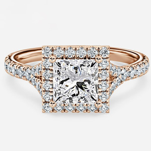 Anillo de Boda Romántico para Mujer en Oro Amarillo de 14k con Diamante Natural CVD HPHT Corte Esmeralda y Moissanita Lateral - Product Image 3