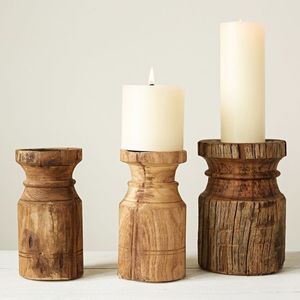 Porte-bougie en bois classique, pièce décorative sophistiquée pour les intérieurs de maisons, restaurants et hôtels - Product Image 1