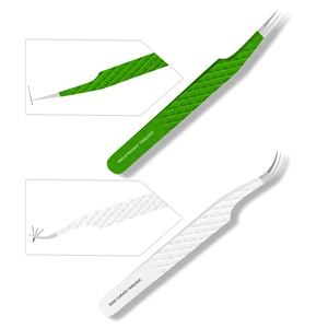 Pinzas profesionales para extensión de pestañas, Metal con punta puntiaguda para un agarre perfecto, las mejores puntas de fibra que nunca se deslizan, pestañas de 0,03mm - Product Image 5