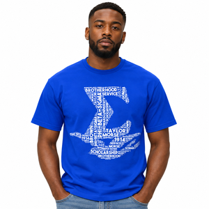 Phi Beta Sigma Royal Blue Graphic T <b>Shirt</b> for <b>Men</b> Custom <b>White</b> Brotherhood Word Art Print <b>Short</b> <b>Sleeve</b> Crew Neck Casual - Product Image 1