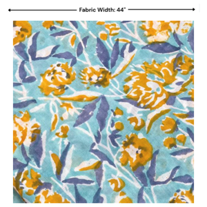 Tissu décoratif indien artisanal en coton pur, imprimé au bloc, motif floral, éco-responsable et durable, de Jaipur. - Product Image 4