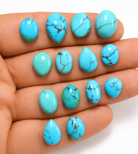 Turquoise bleue d'Arizona, cabochon, turquoise naturelle, formes variées, pierres précieuses en vrac pour la fabrication de bijoux - Product Image 1