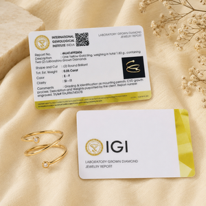 14KT Solid Yellow Gold <b>Adjustable</b> <b>Ring</b> with Lab Grown Diamond Classic Designer IGI Certified Jewelry for Women's Wedding & Party - Product Image 5