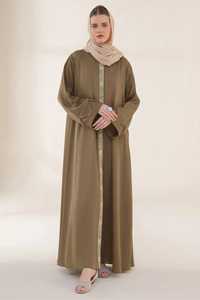 Dubai Hot <b>Flared</b> Cuff Bag Long Sleeve Casual Dress for Muslim Women Modest Breathable Solid Color Abaya Dubai Beads - Product Image 3
