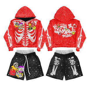 Custom Sweatsuit Track Short Set Nylon Polyester Suit <b>Summer</b> Two Piece Windbreaker Tracksuit Hoodie and Shorts <b>Jacket</b> Sets <b>Men</b> - Product Image 3