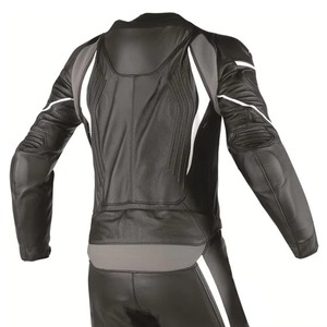 Traje de Motociclismo de Cuero para Hombre, Manga Larga, Negro con Detalles Grises, Resistente al Viento, Protección para Todas las Estaciones, Nuevo, Personalizable - Product Image 4