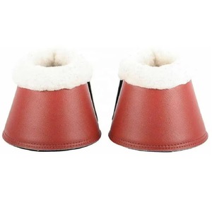 Botas de protección para tendones de caballo al por mayor con forro de polialgodón y material de cuero PU, personalizables, para equitación - Product Image 3