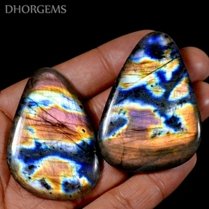 Cabochon de labradorite naturelle Spectrolite Purple Flash, pierre semi-précieuse à feu, la plus vendue, utilisée pour la fabrication de bijoux - Product Image 3