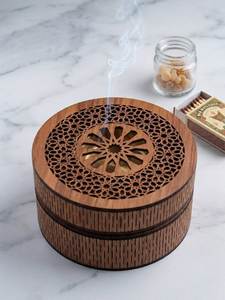 Classic Hand-Made <b>Pine</b> Wood Incense Burner Aromatic Diffuser Geometric Design Home Decor All-Season Use Eco-Friendly Religious - Product Image 1